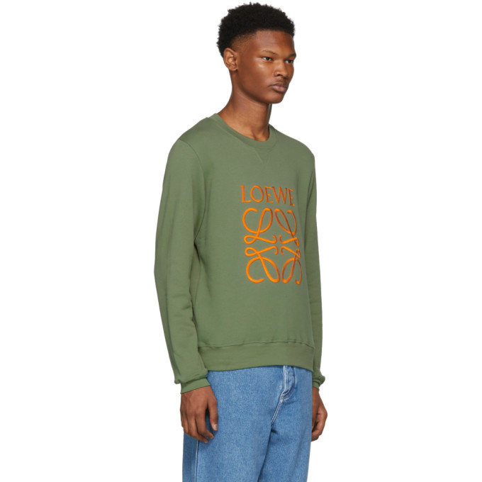 Loewe Khaki Large Anagram Sweatshirt Loewe