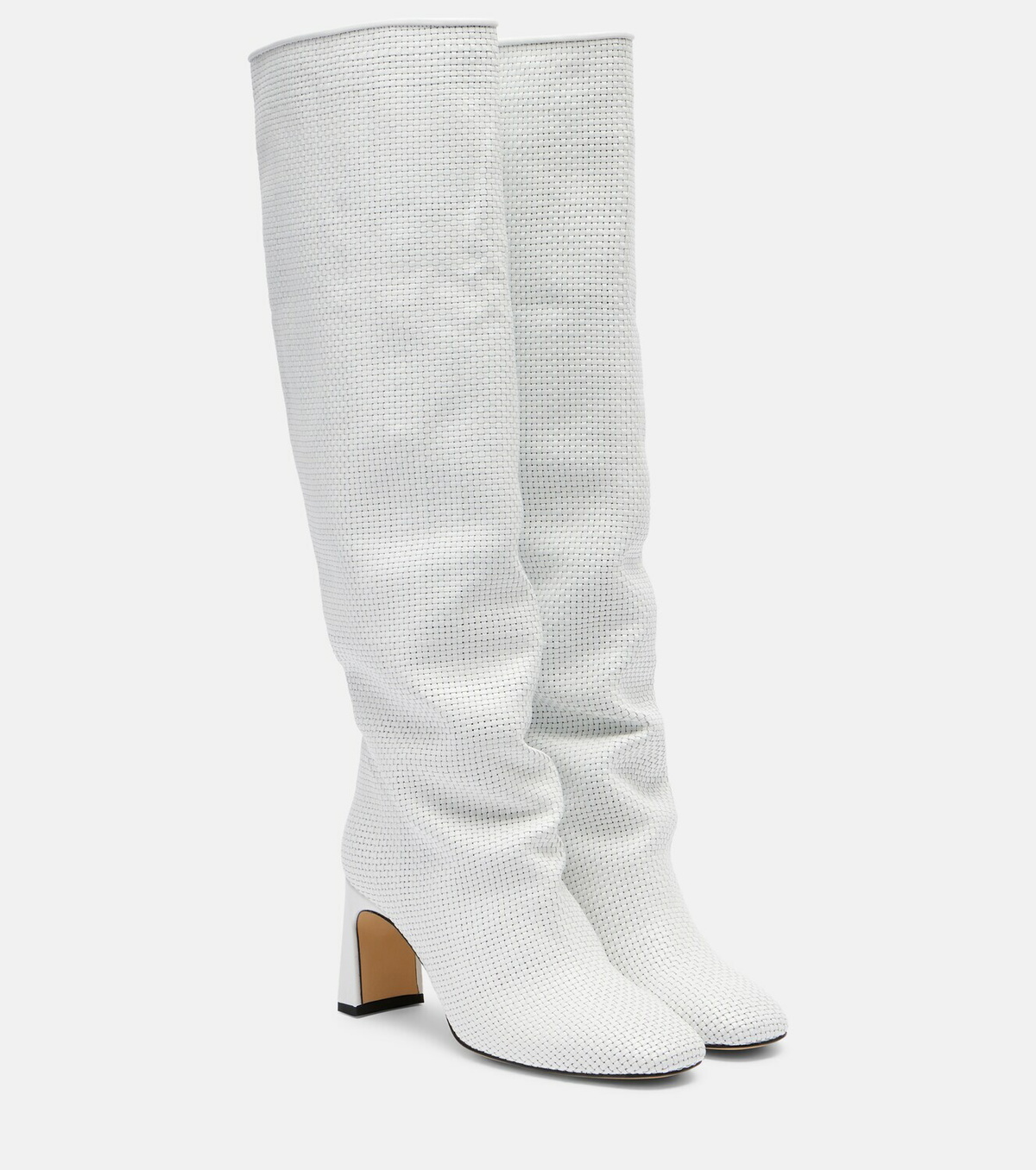 Souliers Martinez Roberta woven leather knee-high boots