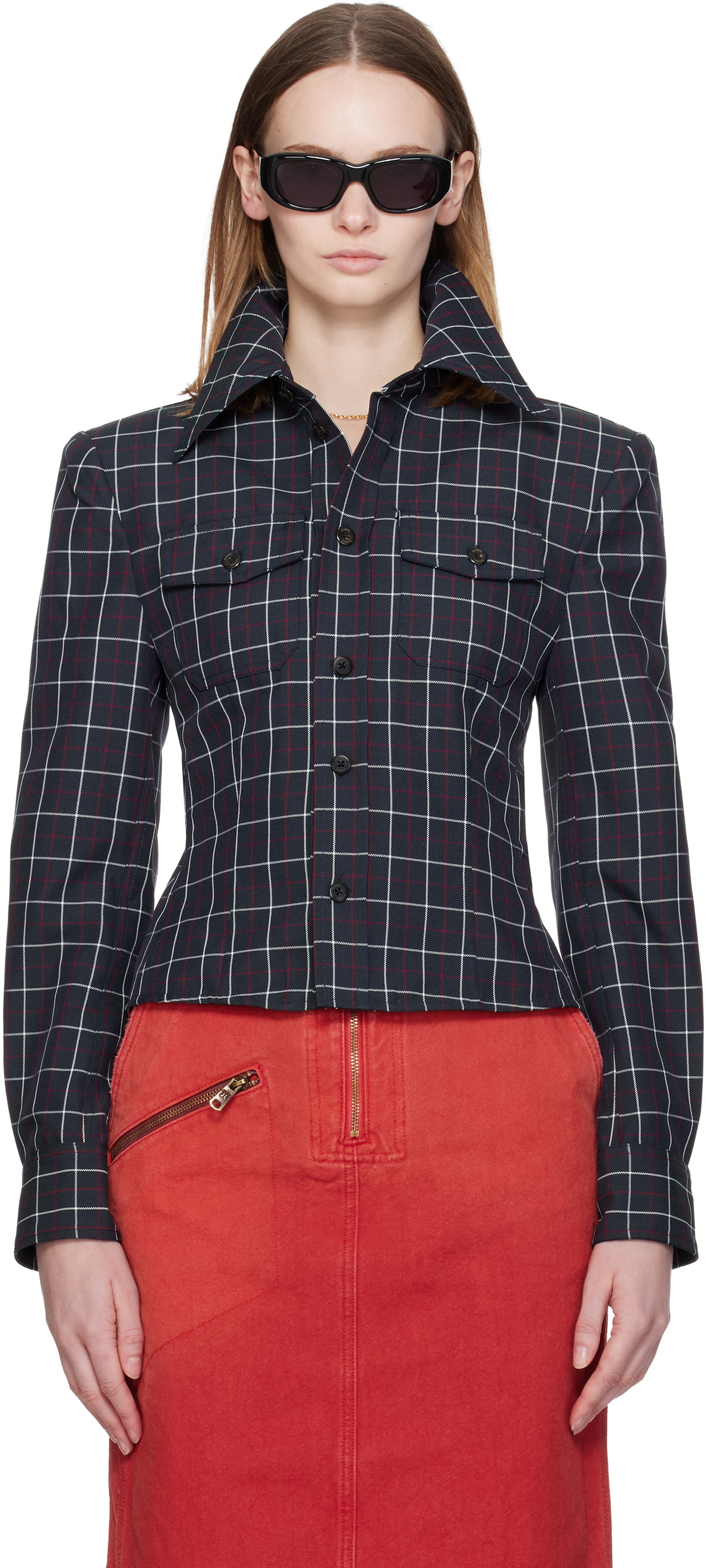 WILLY CHAVARRIA Navy Chavella L/S Shirt