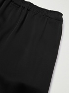 SAINT LAURENT - Straight-Leg Satin-Jersey Sweatpants - Black
