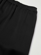 SAINT LAURENT - Straight-Leg Satin-Jersey Sweatpants - Black
