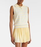 Varley Rue striped cotton-blend polo shirt