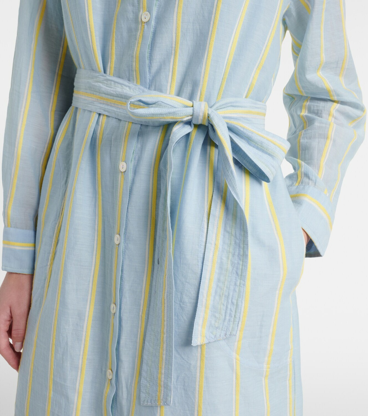 Velvet Kimora striped cotton shirt dress