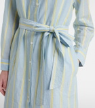 Velvet Kimora striped cotton shirt dress