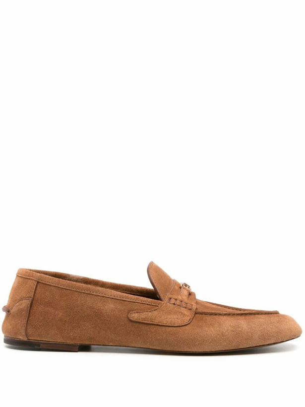 Photo: Gucci Brown Interlocking G Suede Loafers