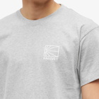PACCBET Men's Small Logo T-Shirt in Grey Melange