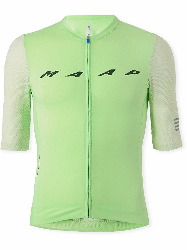 Photo: MAAP - Evade Pro 2.0 Logo-Print Stretch Recycled Cycling Jersey - Green