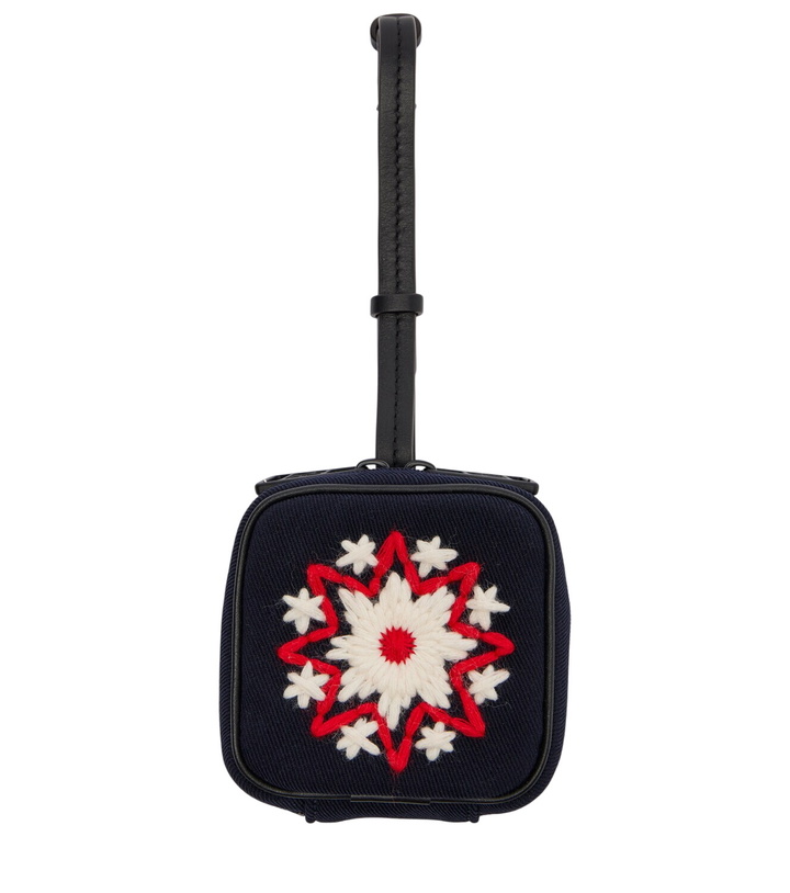 Photo: Moncler Embroidered leather-trimmed clutch