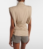 Mugler Draped jersey top