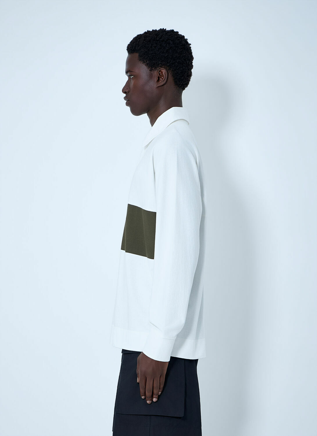 Margaret Howell Panelled Long Sleeve Polo Shirt