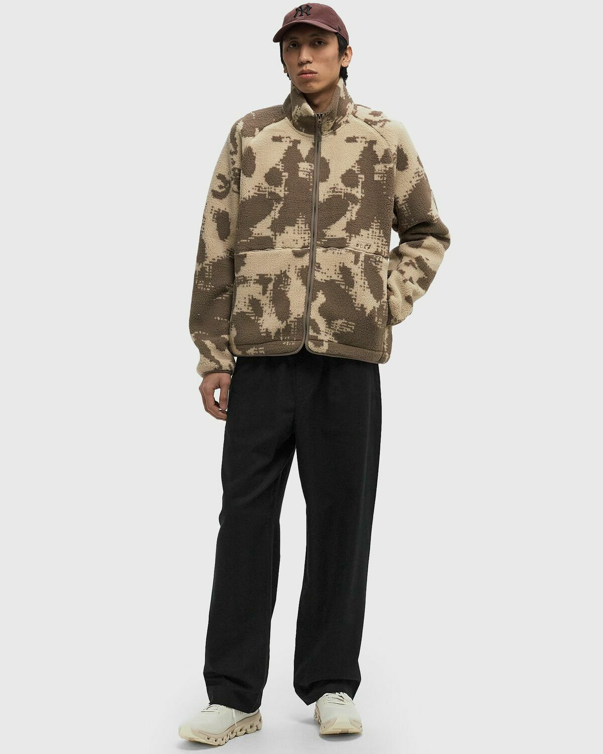 ØLÅF PIXEL FLEECE JACKET Brown Men