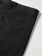 Incotex - Slim-Fit Tapered Stretch-Cotton Trousers - Black