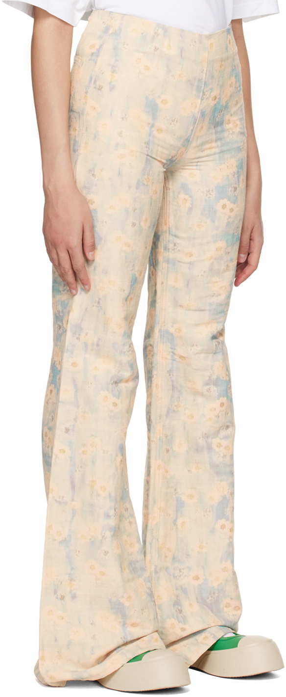 Buy FLAWLESS Blue Cotton Printed Regular Fit Mid Rise Trousers for Women's  Online @ Tata CLiQ