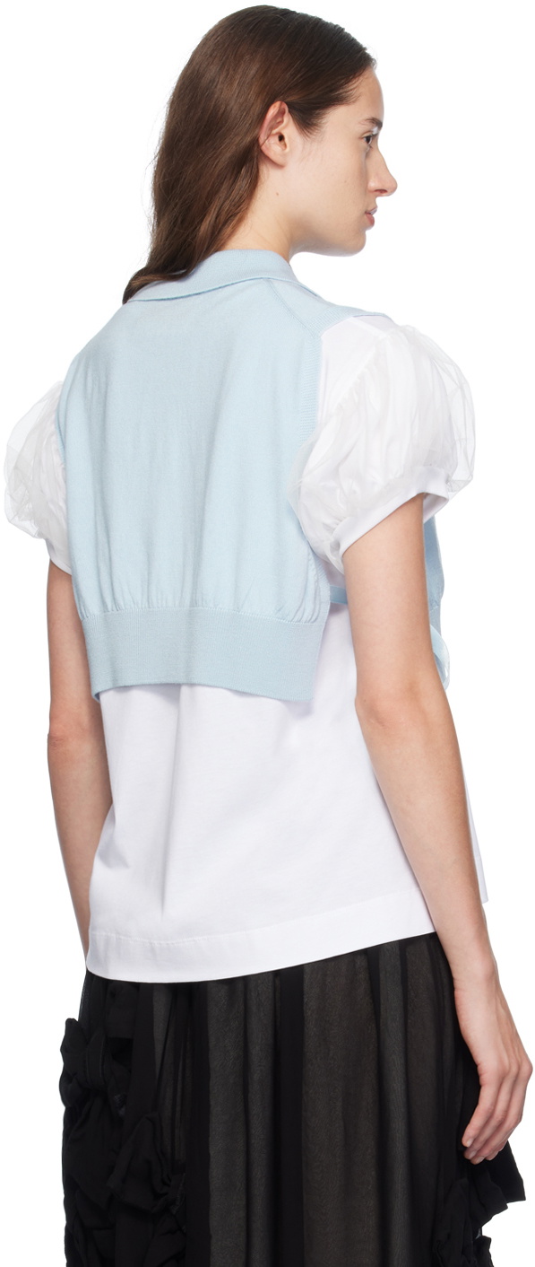 Simone Rocha Blue Embellished Knit Vest