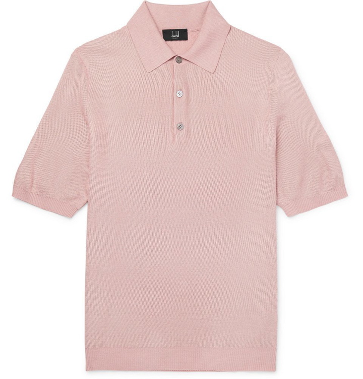 Photo: Dunhill - Silk-Mesh Polo Shirt - Men - Pink