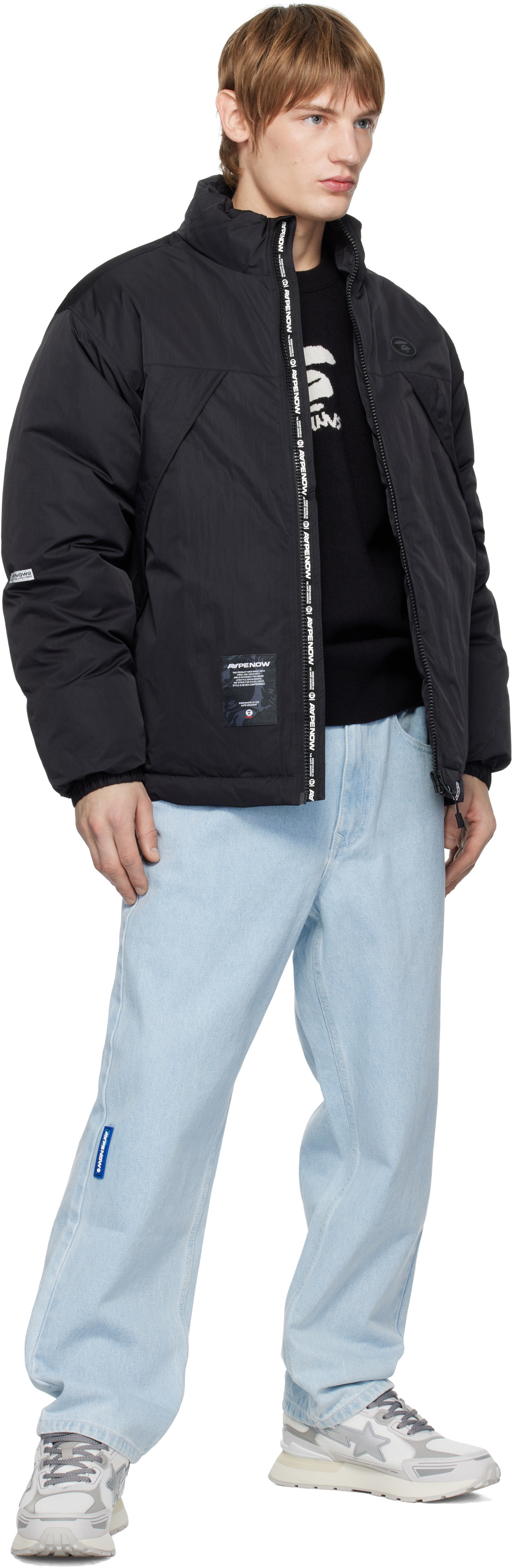 AAPE by A Bathing Ape Black 'AAPE NOW' Down Jacket AAPE by A AAPE by A Bathing Ape Black 'AAPE NOW' Down Jacket AAPE by A