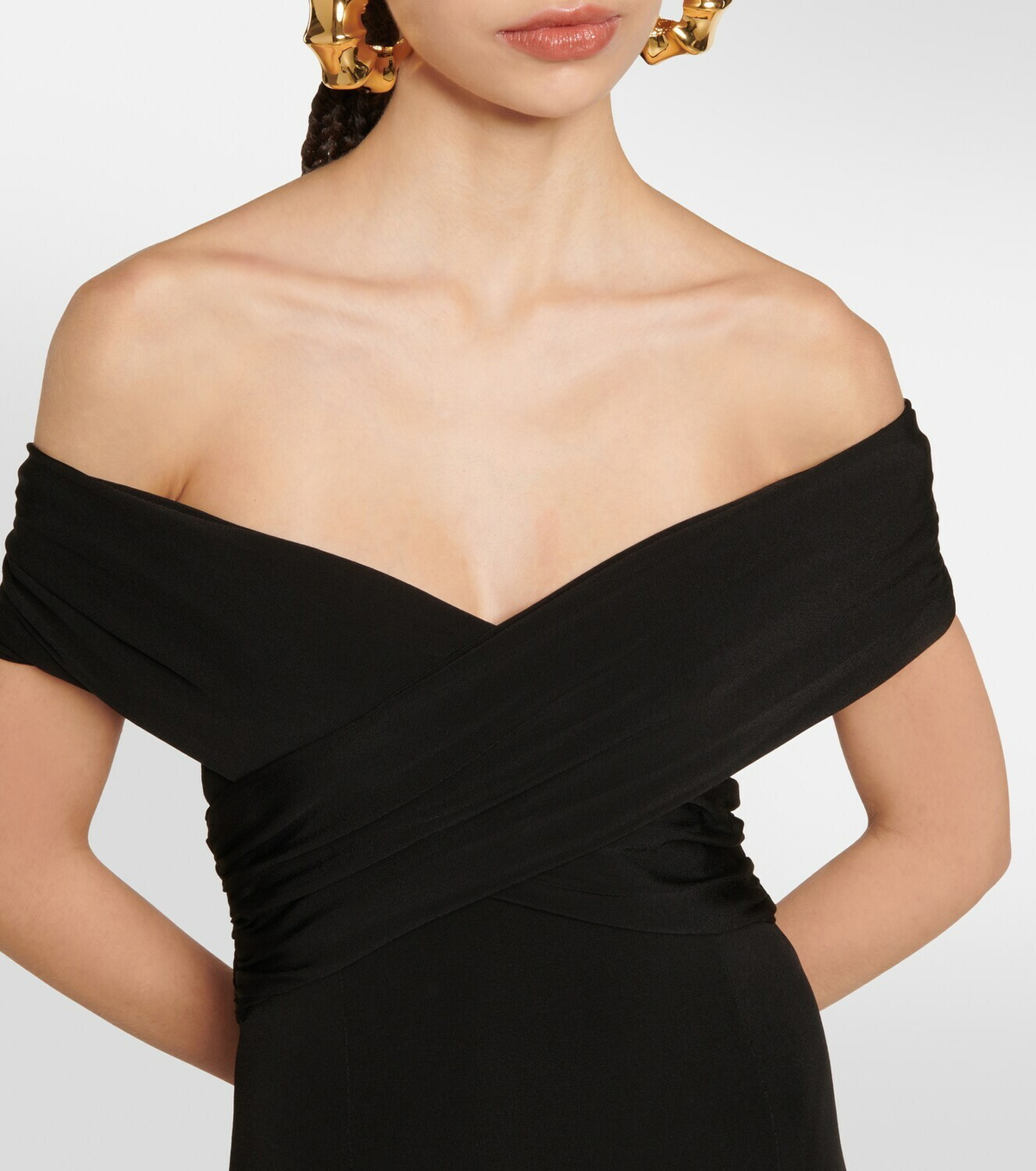 Khaite - Bruna off-shoulder crêpe maxi dress Khaite