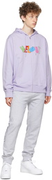 Helmut Lang Purple 3D Zip-Up Hoodie