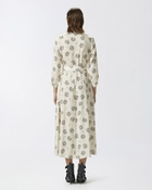 Pinko Long Shirt Dress In Swirl Print Twill Cream/Black