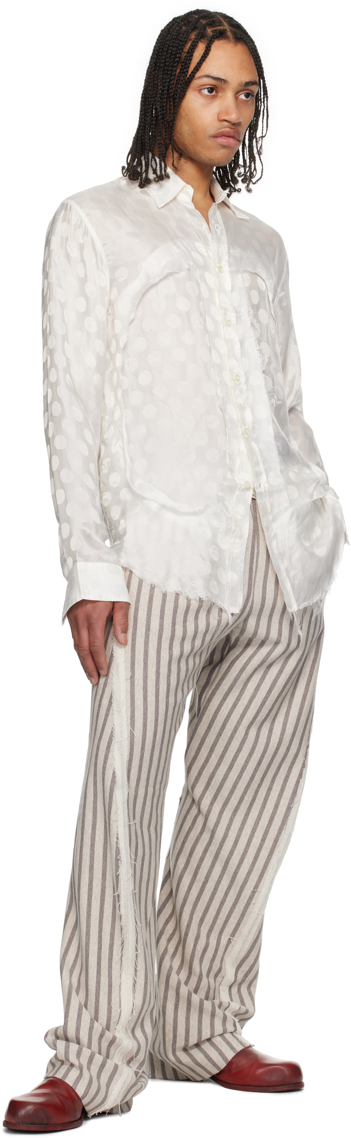 Edward Cuming White Circle Cupro Classic Lung Window Shirt