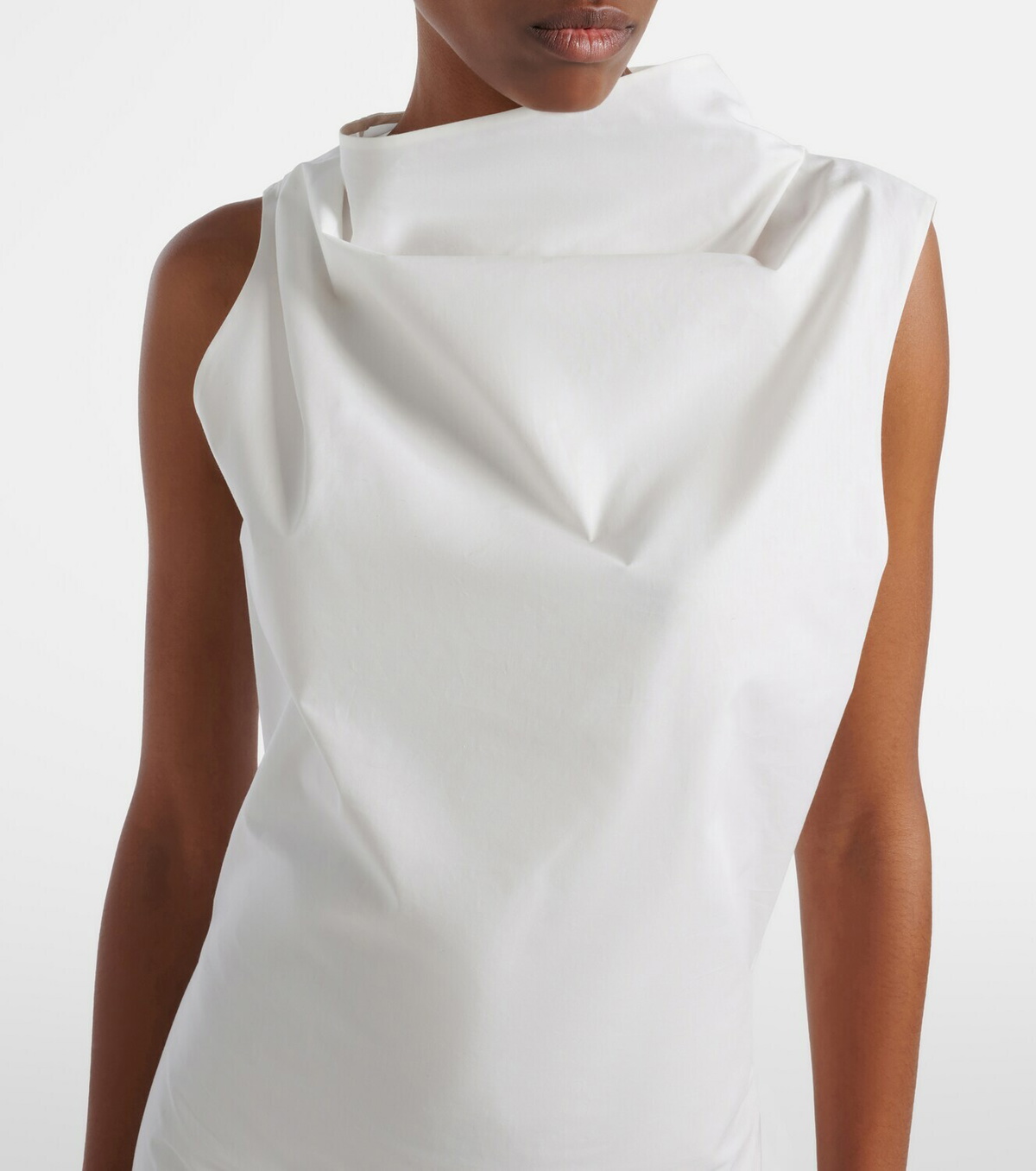 Khaite Astor draped cotton poplin minidress