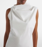 Khaite Astor draped cotton poplin minidress