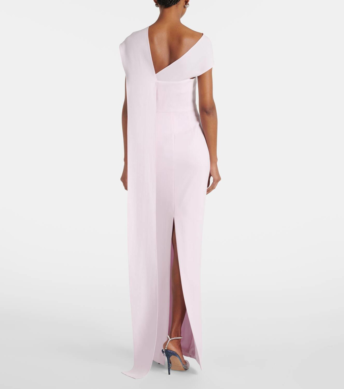 Roland Mouret Scarf-detail asymmetric cady gown