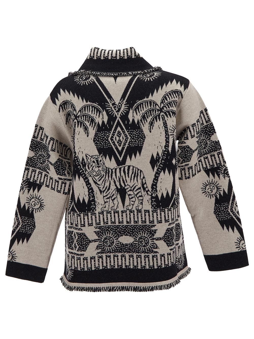 Alanui Wood Block Ibrid Jacquard Cardigan