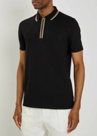 PS Paul Smith Striped-trim Stretch-cotton Polo Shirt Black