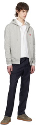 AMI Paris Taupe Leather Low Top Step Sneakers