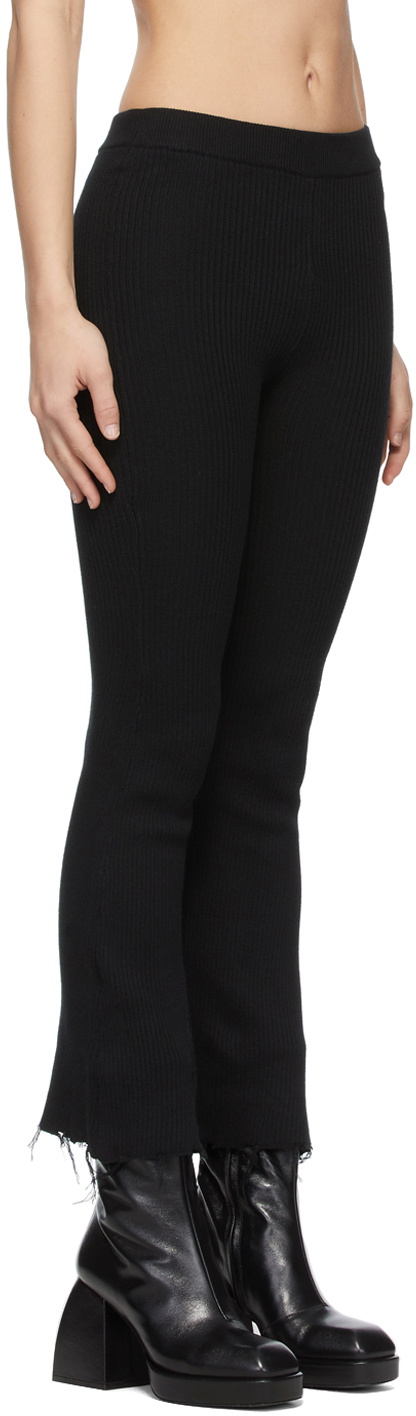 PERVERZE Black Rib Double Face Line Lounge Pants