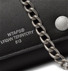 WTAPS - Chain-Embellished Logo-Print Faux Leather Wallet - Black