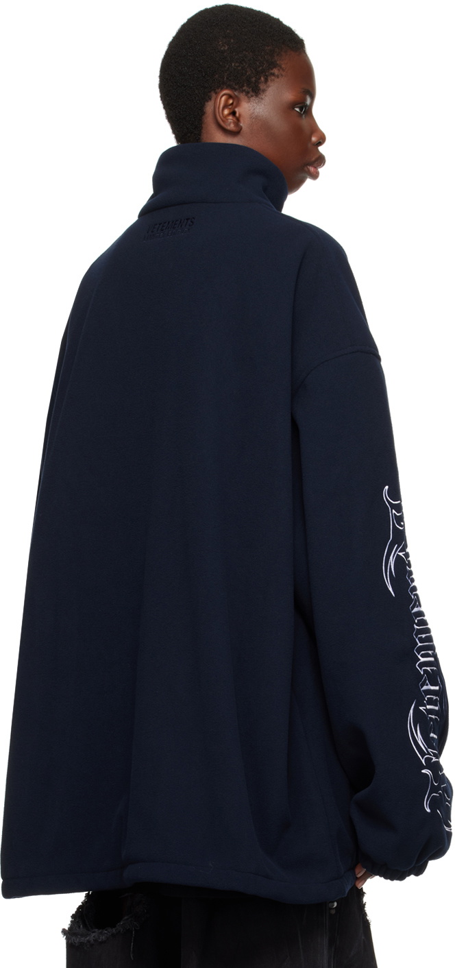 VETEMENTS Navy Metal Logo Jacket