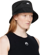 Marine Serre Black Regenerated Moire Bucket Hat