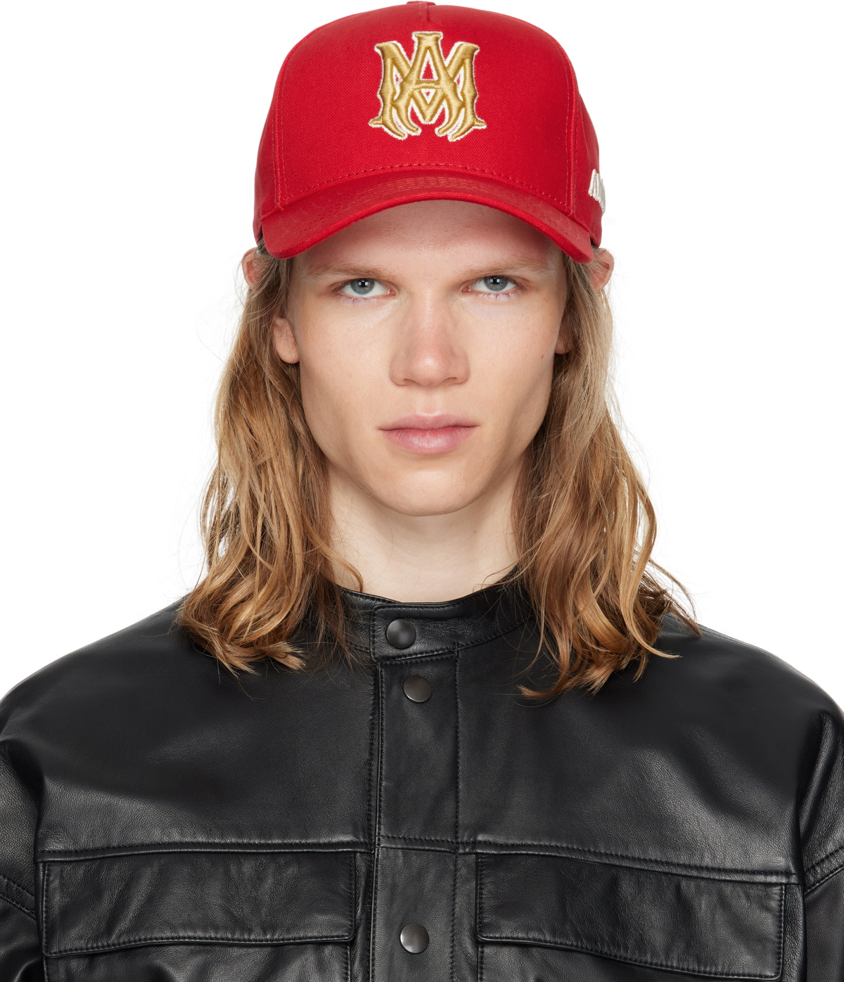 AMIRI Red MA Outline Canvas Cap Amiri