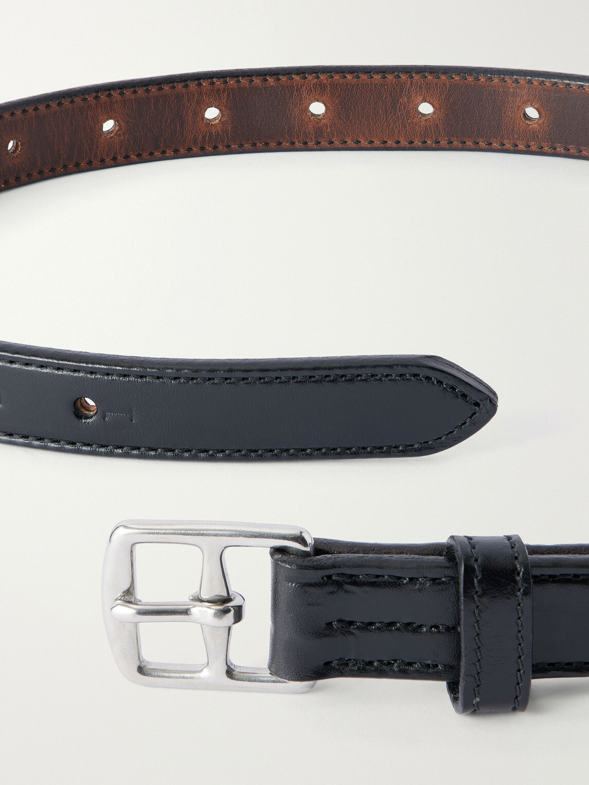 Yuketen - Stirrup 3cm Leather Belt - Black
