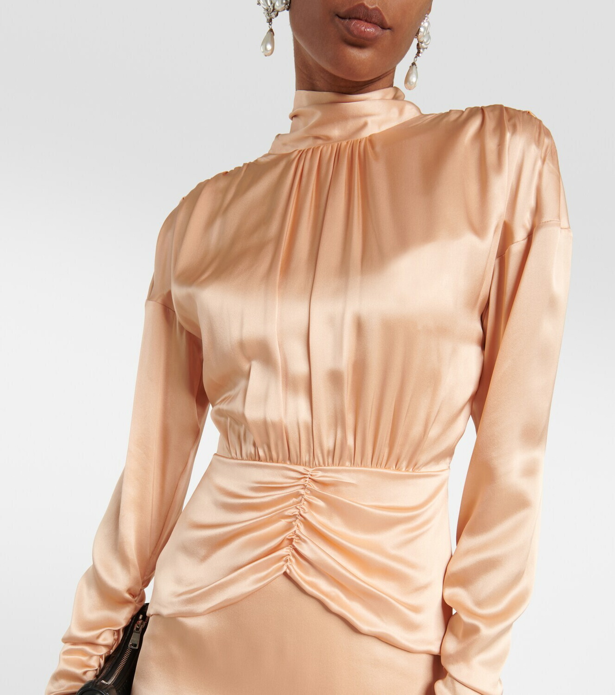 Alessandra Rich Tie-neck silk satin midi dress Alessandra Rich