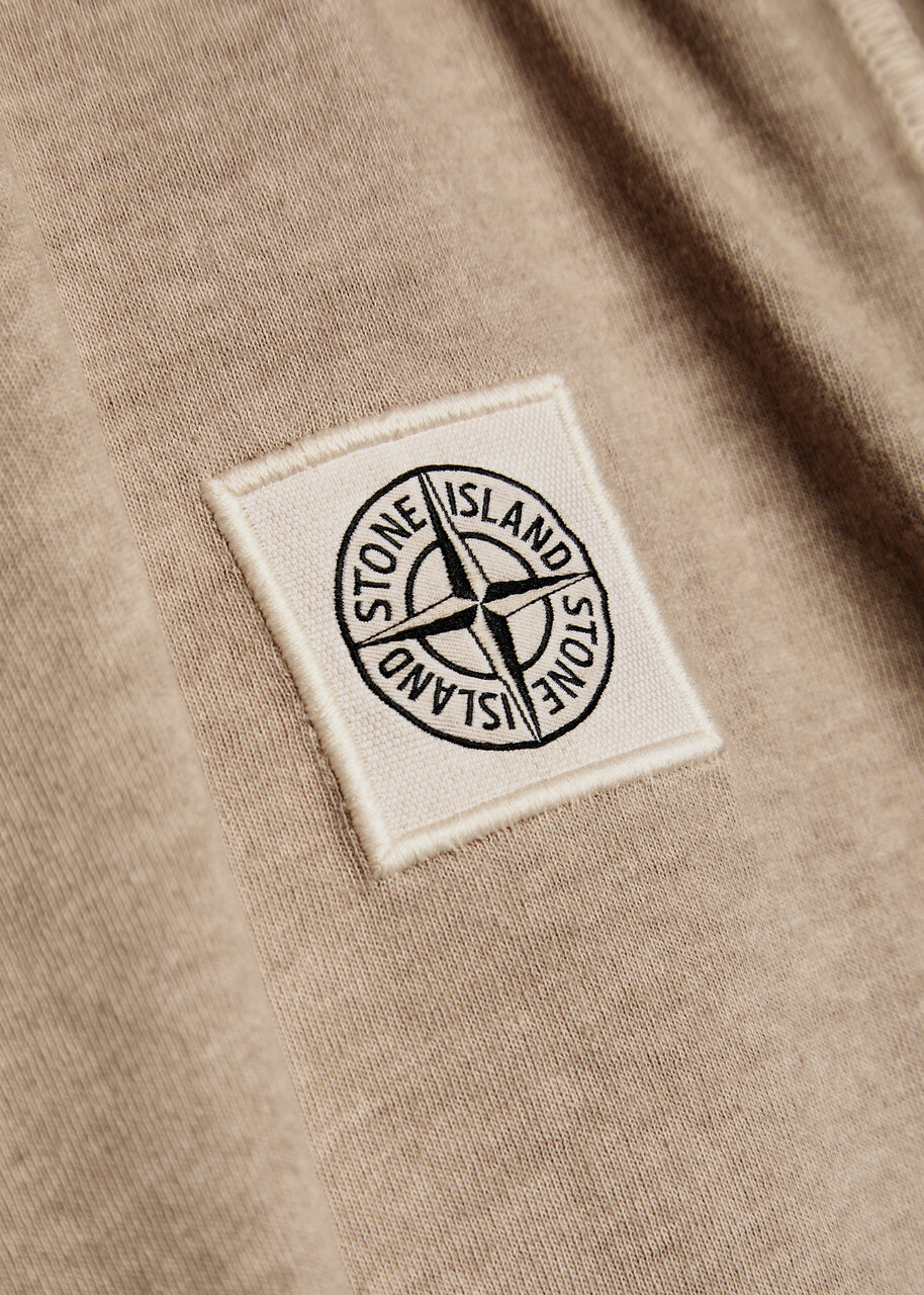 Stone Island Tonal Compass Logo Cotton T-shirt Sand