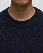Ami Paris Tonal Ami De Coeur Crewneck Sweater Blue - Mens - Pullovers