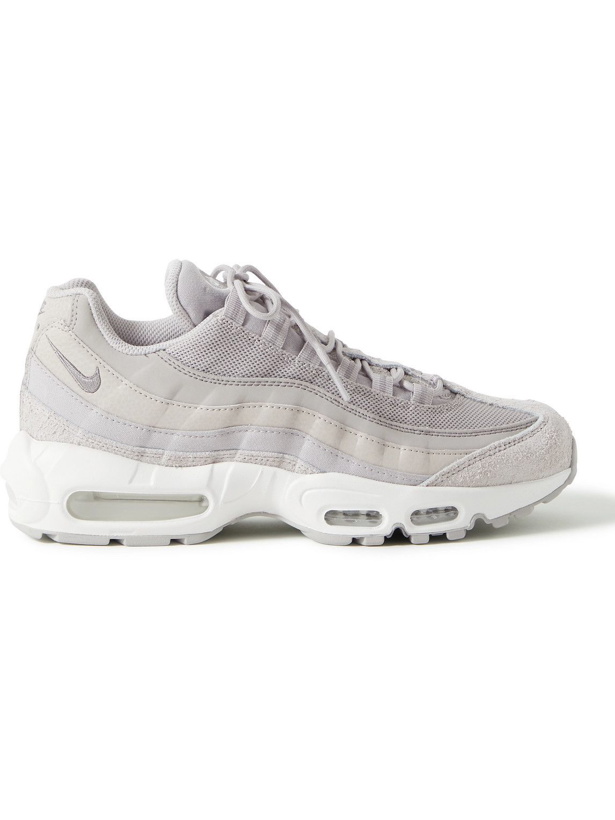Photo: Nike - Air Max 95 Panelled Nubuck, Suede, Mesh and Canvas Sneakers - Gray