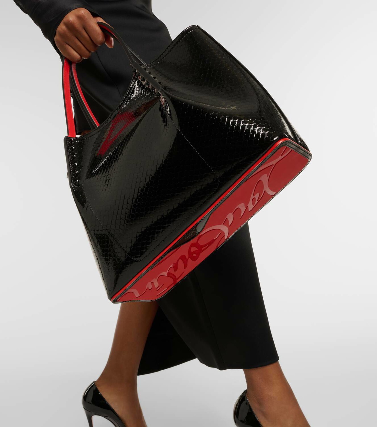Christian Louboutin Cabarock Small patent leather tote bag