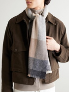 Brunello Cucinelli - Fringed Checked Wool and Cashmere-Blend Scarf