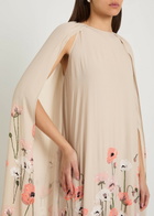 Bernadette Minnie Cape-effect Crepe Maxi Dress Beige