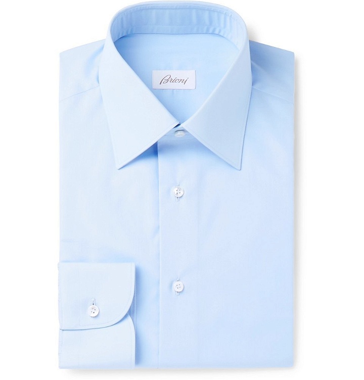 Photo: Brioni - Light-Blue Cotton-Poplin Shirt - Men - Light blue