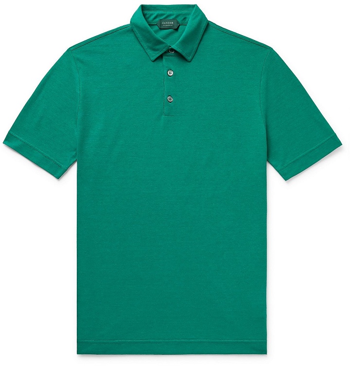 Photo: Incotex - Ice Cotton-Jersey Polo Shirt - Green