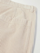 Barena - Velier Straight-Leg Garment-Dyed Cotton-Corduroy Trousers - White