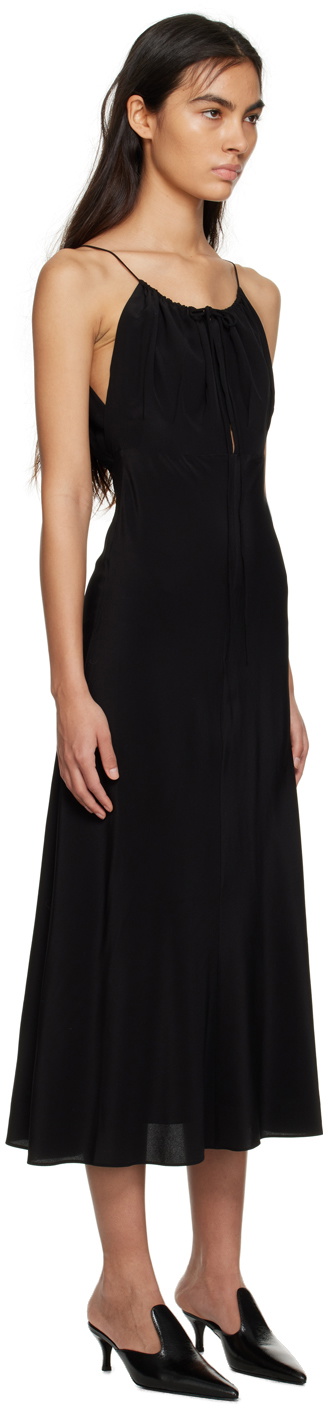 Totême Black Gathered Maxi Dress Toteme