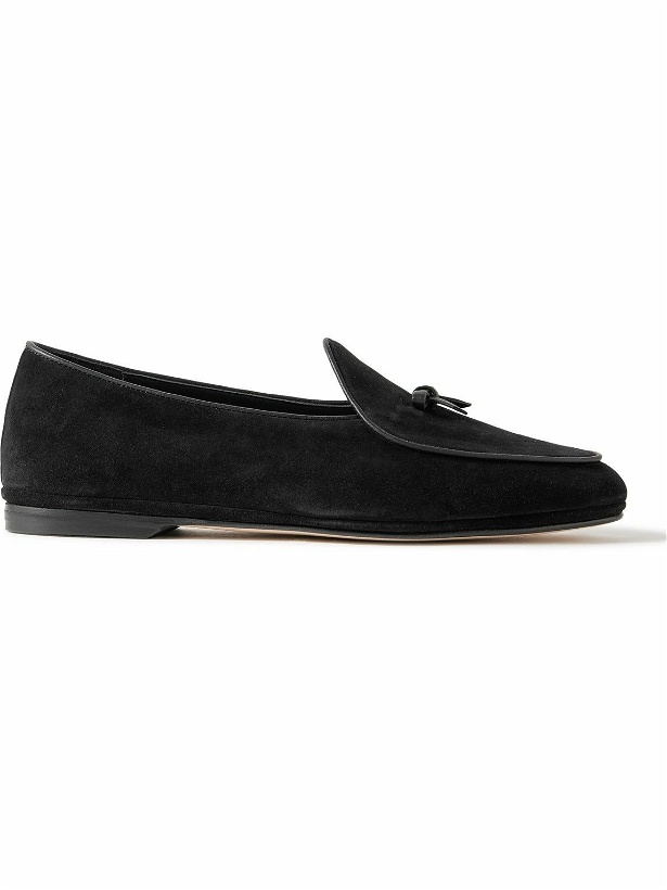 Photo: Rubinacci - Marphy Suede-Trimmed Full-Grain Leather Tasselled Loafers - Black