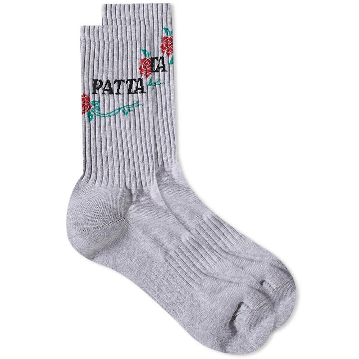 Photo: Patta Men's Rose Sport Sock in Grey Melange
