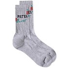 Patta Men's Rose Sport Sock in Grey Melange